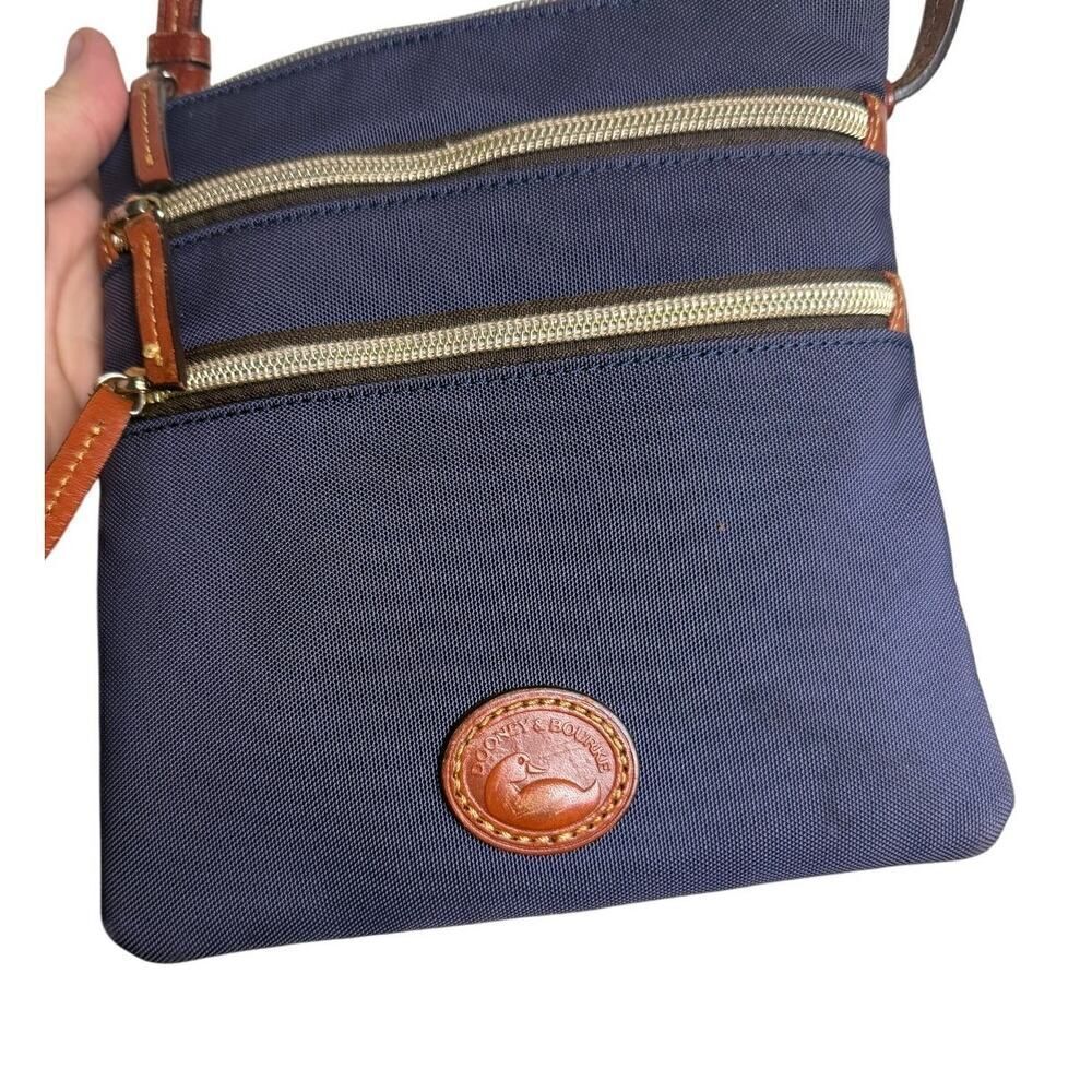 Dooney & Bourke Navy Nylon North South Triple Zip Crossbody Bag